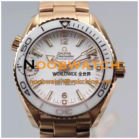 Replica Omega Seamaster Planet Ocean 37mm Rose Gold White Dial Swiss 8501