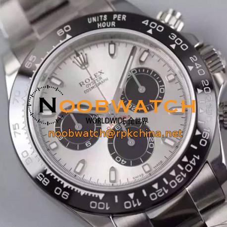 Replica Rolex Daytona Cosmograph 116506LN JF Stainless Steel Silver Dial Swiss 7750 Run 6@SEC