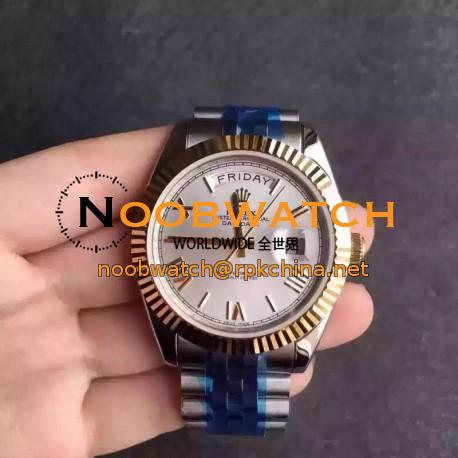 Replica Rolex Day-Date 116233 36MM V5 Stainless Steel & Yellow Gold White Dial Swiss 2836-2