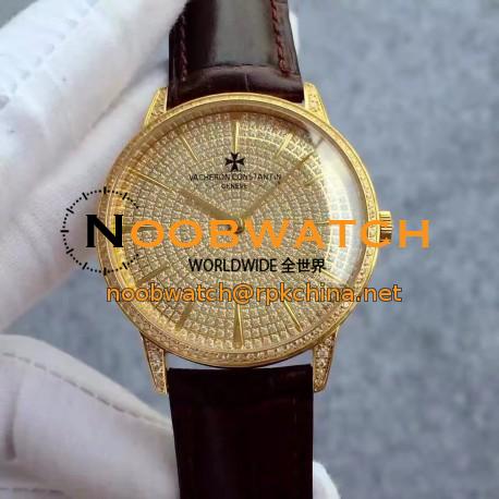 Replica Vacheron Constantin Patrimony 86615/CA2R Yellow Gold & Diamonds Diamonds Dial Swiss 2460