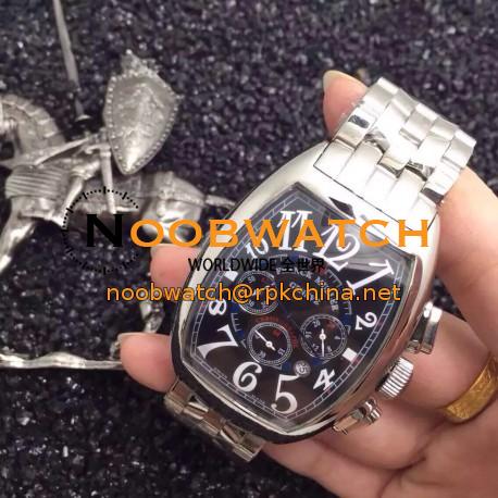 Replica Franck Muller Cintree Curvex Chronograph FM 8880 CC AT Stainless Steel Black Dial Swiss 7753
