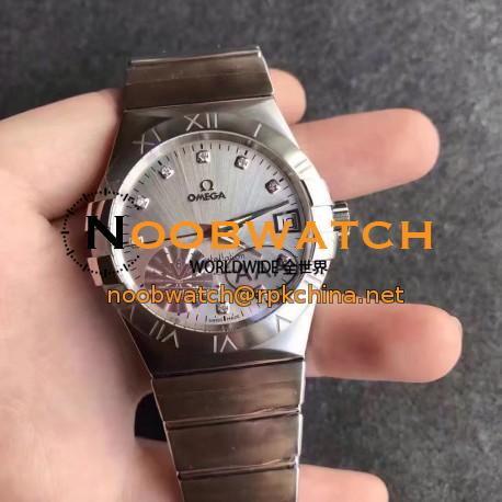 Replica Omega Constellation 123.10.38.21.52.001 38MM V6 Stainless Steel Silver & Diamonds Dial Swiss 8500
