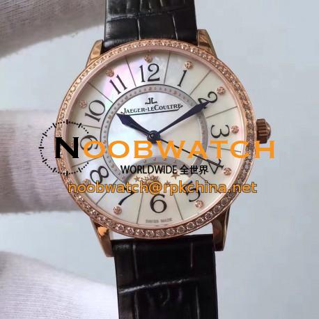 Replica Jaeger-LeCoultre Ladies Rendez-Vous Night & Day Large 3612420 38MM N Rose Gold & Diamonds Pearl Dial Swiss 898D/1