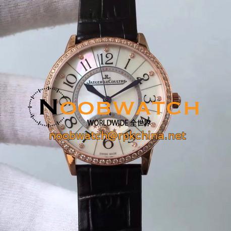 Replica Jaeger-LeCoultre Ladies Rendez-Vous Night & Day 3612420 34MM N Rose Gold & Diamonds Pearl Dial Swiss 898A/1