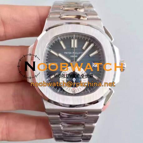 Replica Patek Philippe Nautilus Chronograph 5980 JF Stainless Steel Blue Dial Swiss CH28-520C