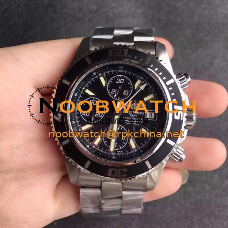 Replica Breitling Superocean Chronograph A1334102/BA84/134A N Stainless Steel Black & White Dial Swiss 7750