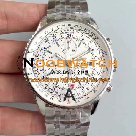Replica Breitling Navitimer World A2432212/G571-443A JF Stainless Steel White Dial Swiss 7750