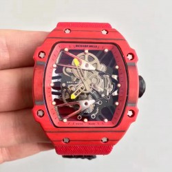 Replica Richard Mille RM27-02 KV Red Forged Carbon Red & Skeleton Dial M9015