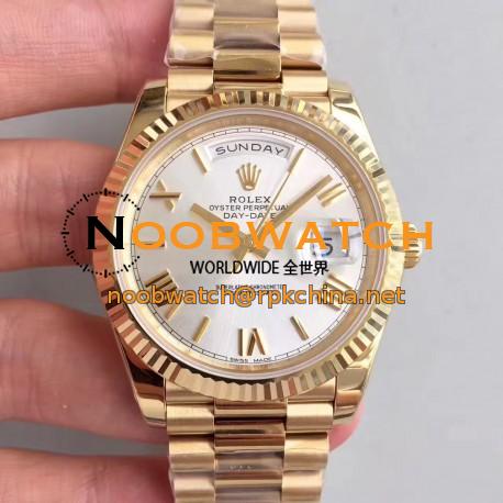 Replica Rolex Day-Date 40 228238 N Yellow Gold Rhodium Dial Swiss 3255