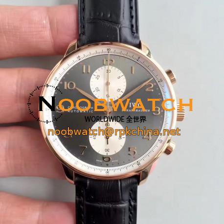 Replica IWC Portugieser Chronograph Jackie Chan IW371433 ZF Rose Gold Anthracite & White Dial Swiss 7750