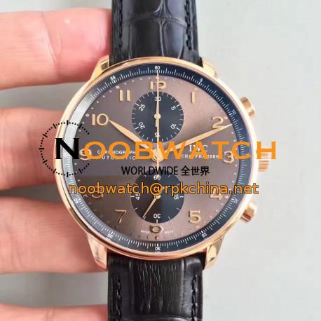 Replica IWC Portugieser Chronograph IW371482 ZF Rose Gold Anthracite Dial Swiss 7750