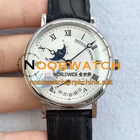 Replica Breguet Classique Moonphase 4434 VF Stainless Steel Silver Dial Swiss Caliber 5165R