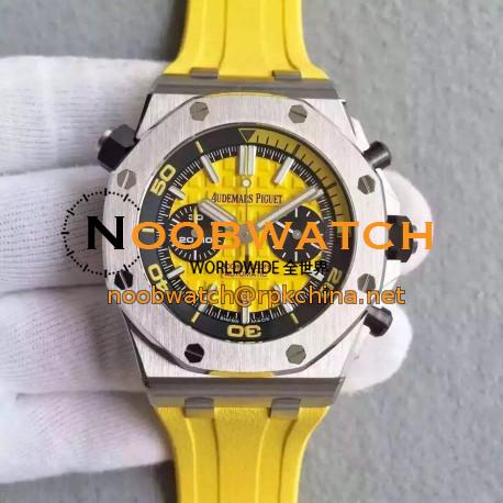 Replica Audemars Piguet Royal Oak Offshore Diver Chronograph 26703ST.OO.A051CA.01 JF Stainless Steel Yellow Dial Swiss 3124