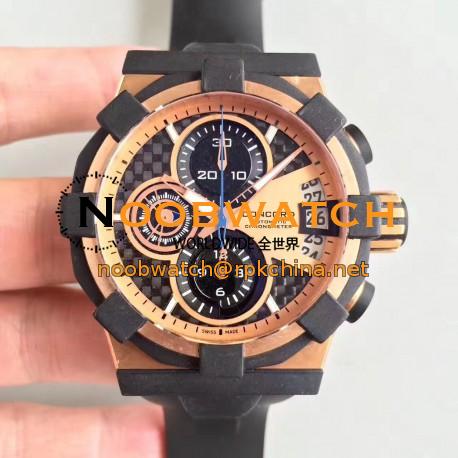 Replica Concord C1 Chronograph 0320012 N Rose Gold & Black Rubber Rose Gold Dial Swiss 7750