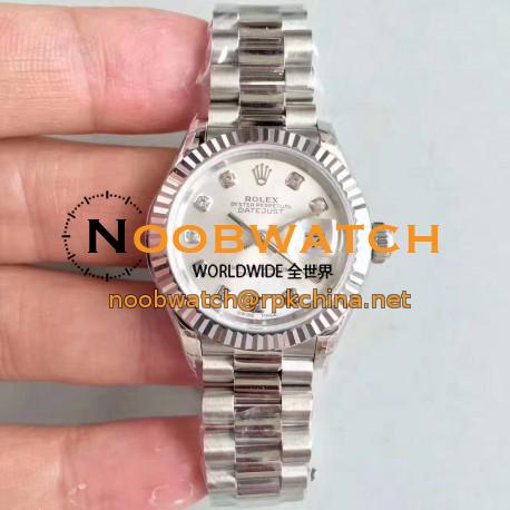 Replica Rolex Lady Datejust 28 279166 28MM N Stainless Steel Silver Dial Swiss 2236